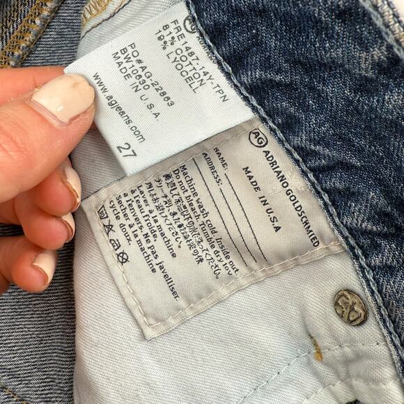 Adriano Goldschmied Jean Shorts Size 27 The Bonnie Relaxed Blue Distressed Denim - Picture 9 of 11